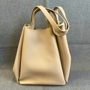 Polene nubuck leather beige tote